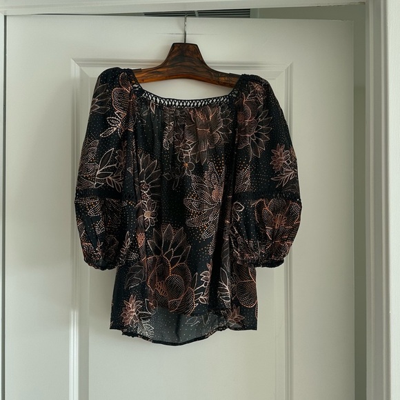 Farm Rio Lace Inset Peasant Blouse - Picture 8 of 9